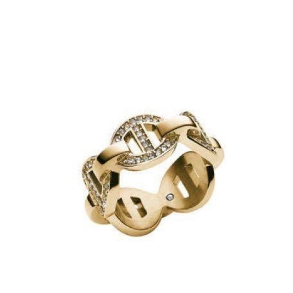$128 Michael Kors Gold-tone Crystal Ring size 7 - Picture 3 of 4